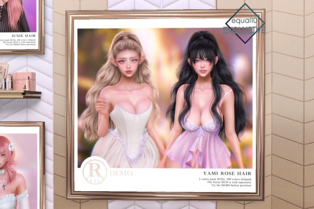 Yami Rose Hair, L$155-L$355 each/L$955 FP