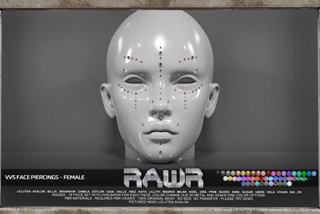 VVS Face Piercings - See Ad For Fits, L$425