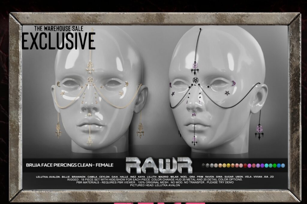 Bruja Face Piercings Clean - EvoX, L$425