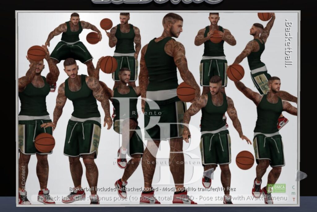 Basketball Poses &amp; Props, L$40 each/L$249 FP