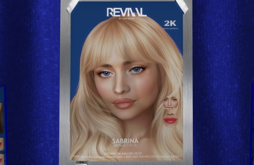 Sabrina Skin - EvoX, L$890 each/L$1899 each FP/L$3199 MP