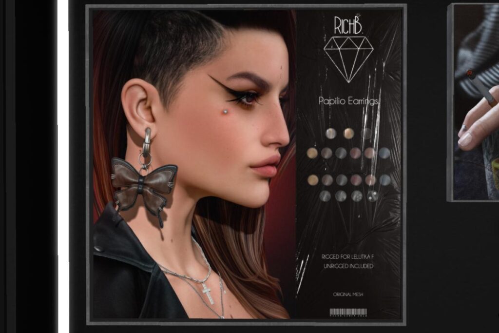 Papilio Earrings - EvoX F Ears/Unrigged, L$350