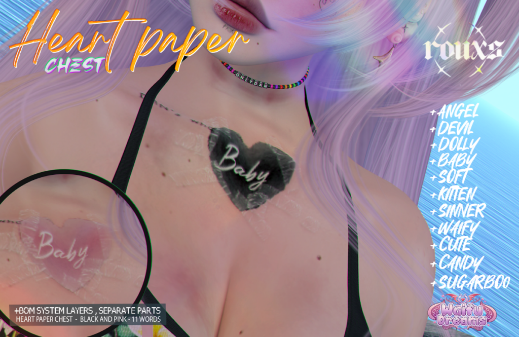 Heart Paper Chest Tattoo