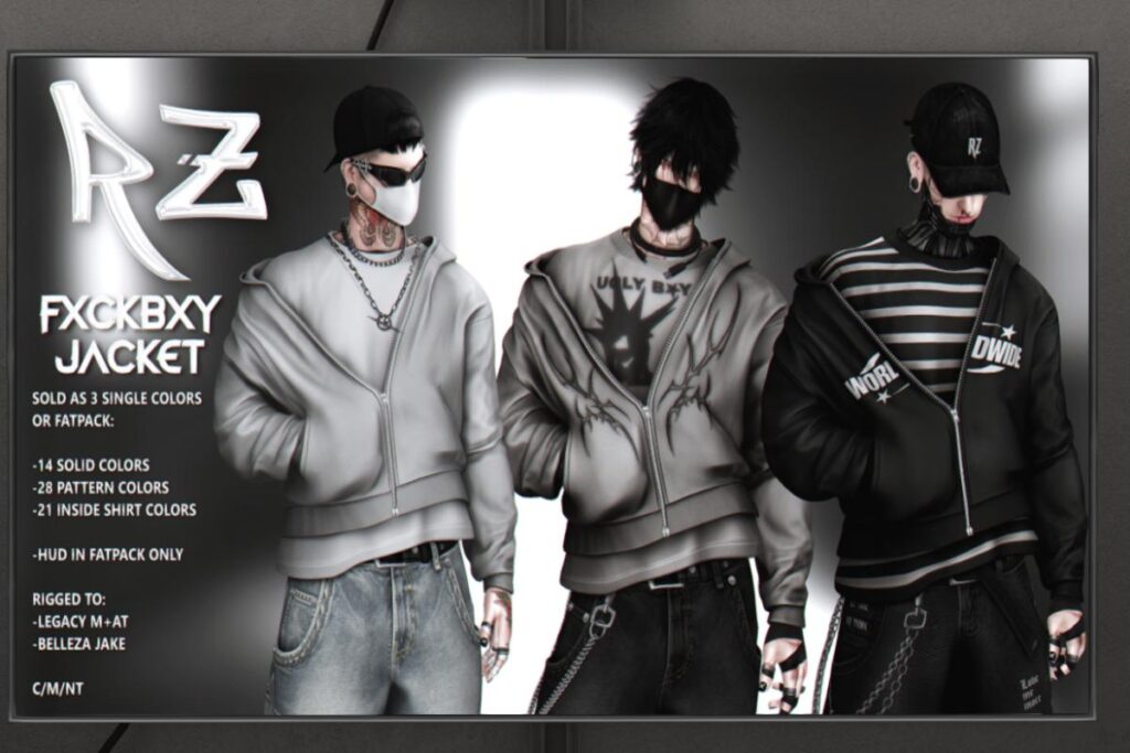 Fxckbxy Jacket - Jake/Legacy/+mods, L$370 each/L$1390 FP