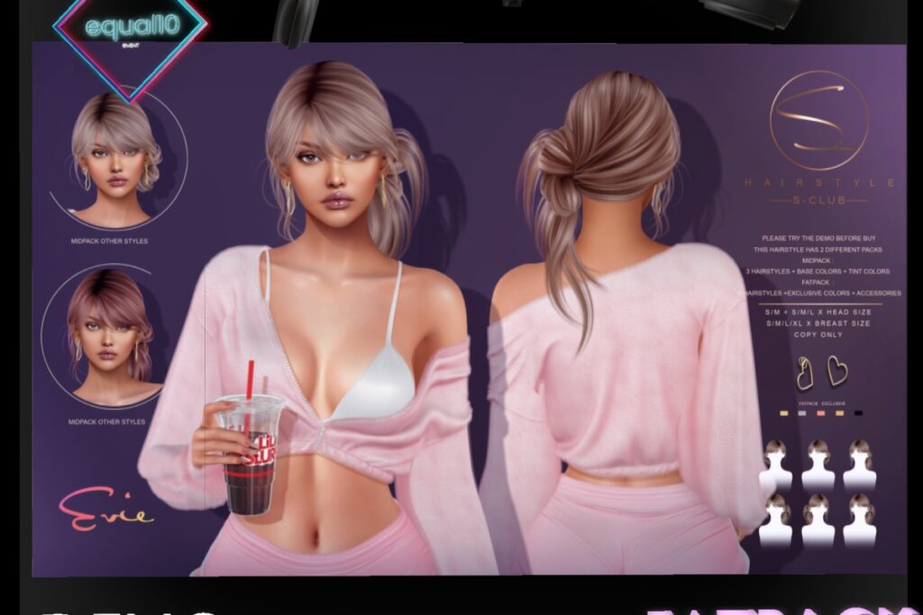 Evie Hair, L$699-L$999 each pack