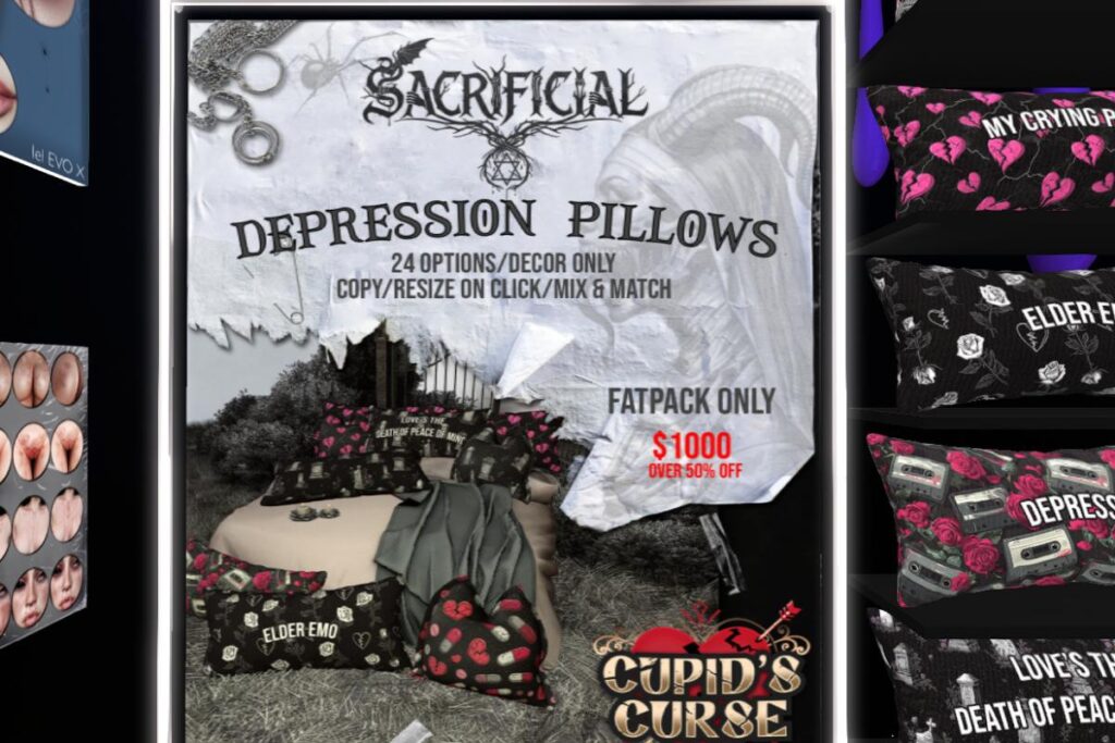 Depression Pillows, L$300 each/L$1000 FP
