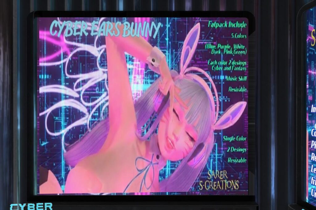 Cyber Ears Bunny, L$L$90 each/L$650 FP