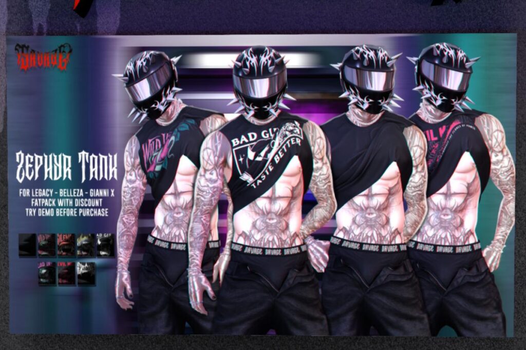 Zephyr Tank - GianniX/Jake/Legacy, L$250 each/L$1500 FP