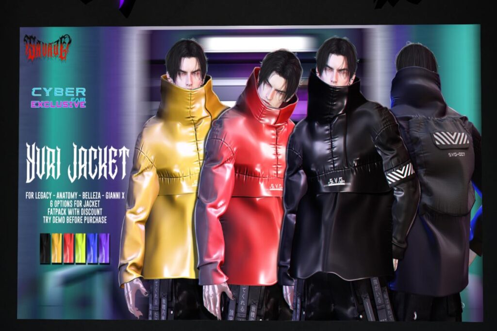 Yuri Jacket - Anatomy/GianniX/Jake/Legacy, L$250 each/L$1000 FP