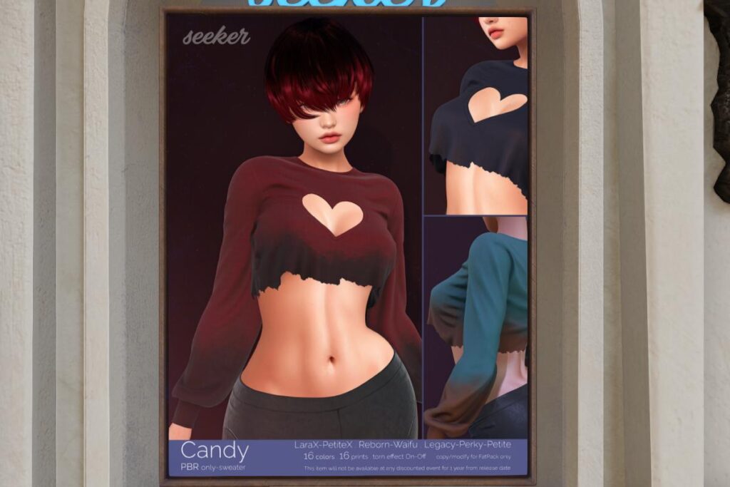 Candy Sweater - Legacy/MaitreyaX/Reborn/+mods, L$349 each/L$1299 FP