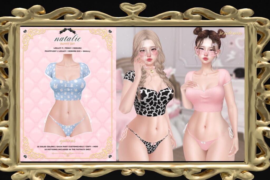 Natalie Top and Panties - Legacy/Reborn/+mods, L$199-L$225 each/L$699-L$999 each FP