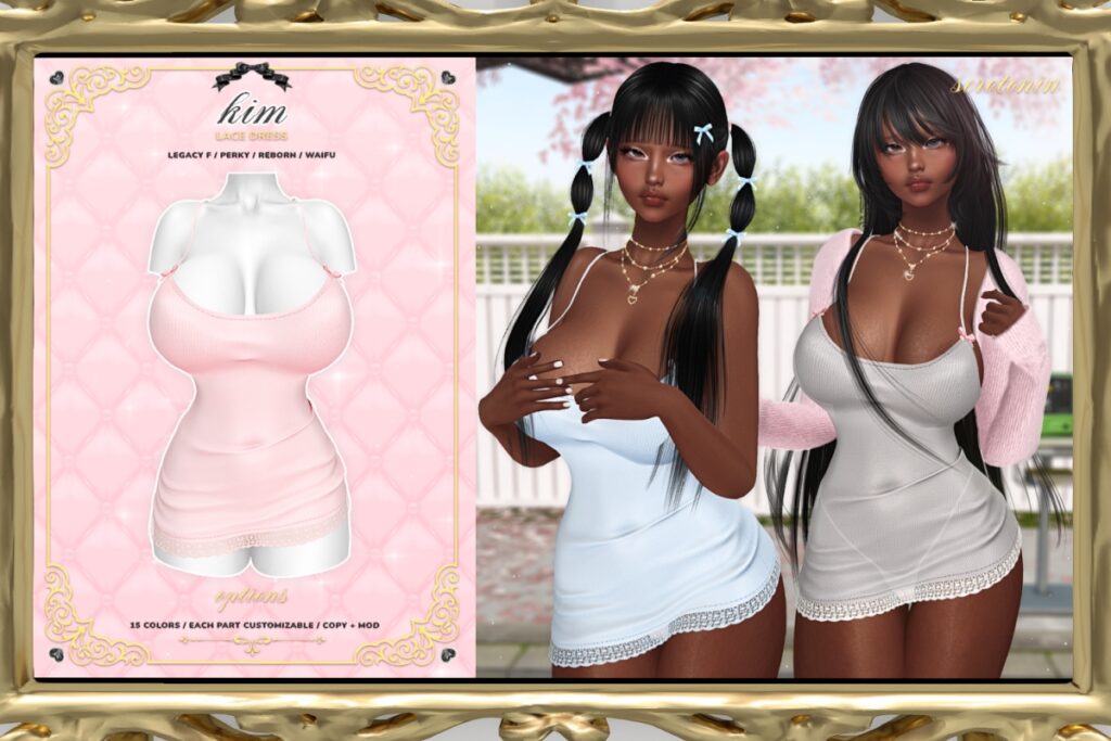 Kim Lace Dress - Legacy/Reborn/+mods, L$249 each/L$1499 FP