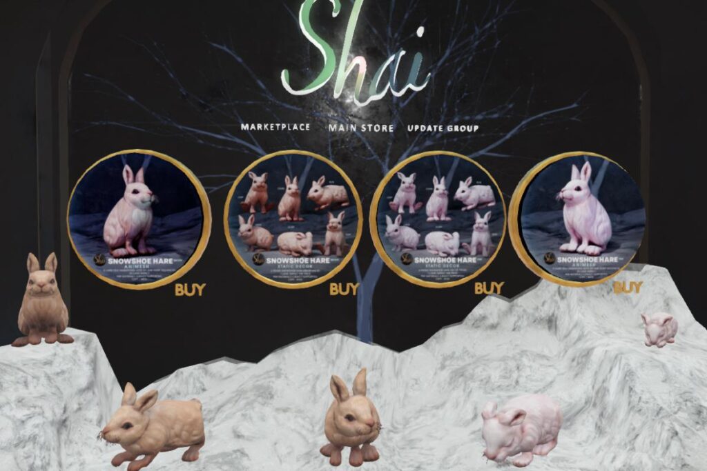Snowshoe Hare Animesh &amp; Decor, L$799-L$899 each