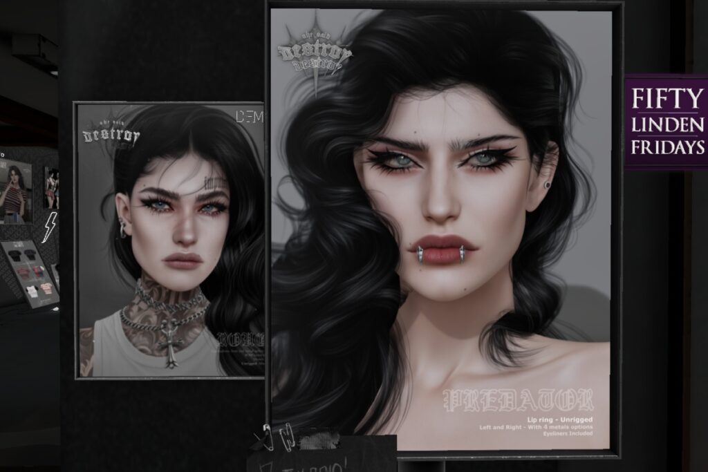 Lip Ring | Spikes And Shadows - EvoX	<a href="http://maps.secondlife.com/secondlife/Shadows/176/193/25" target="_blank">Teleport</a>