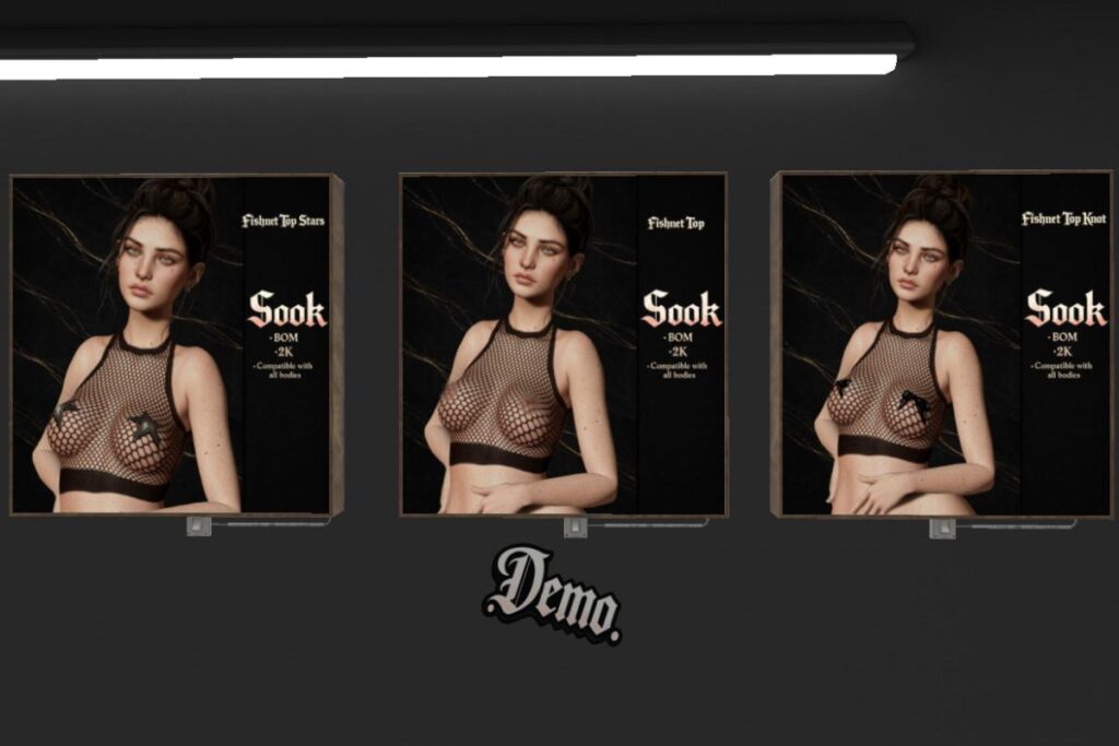 Fishnet Top Stars, Fishnet Top, and Fishnet Top Knot - BOM, L$199 each/L$399 FP