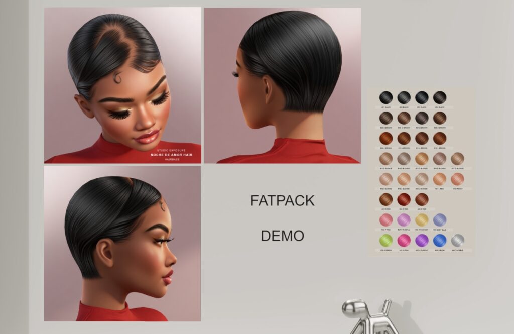 Noche De Amor Hairbase - EvoX, L$250 each/L$1000 FP