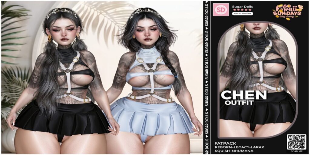 Chen Outfit - Legacy/MaitreyaX/Nhumana/Reborn/+mods	<a href="http://maps.secondlife.com/secondlife/Woodland%20Realm/191/185/23" target="_blank">Teleport</a>