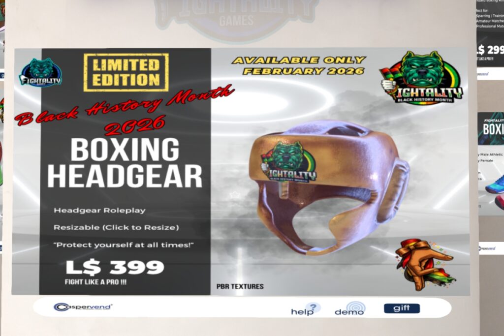 Black History Month Boxing Headgear, L$399