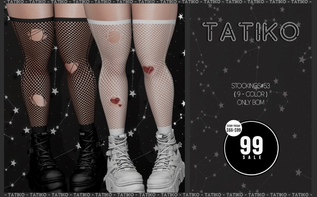 Stockings #53 - BOM	<a href="http://maps.secondlife.com/secondlife/Legends%20Place/116/126/1022" target="_blank">Teleport</a>