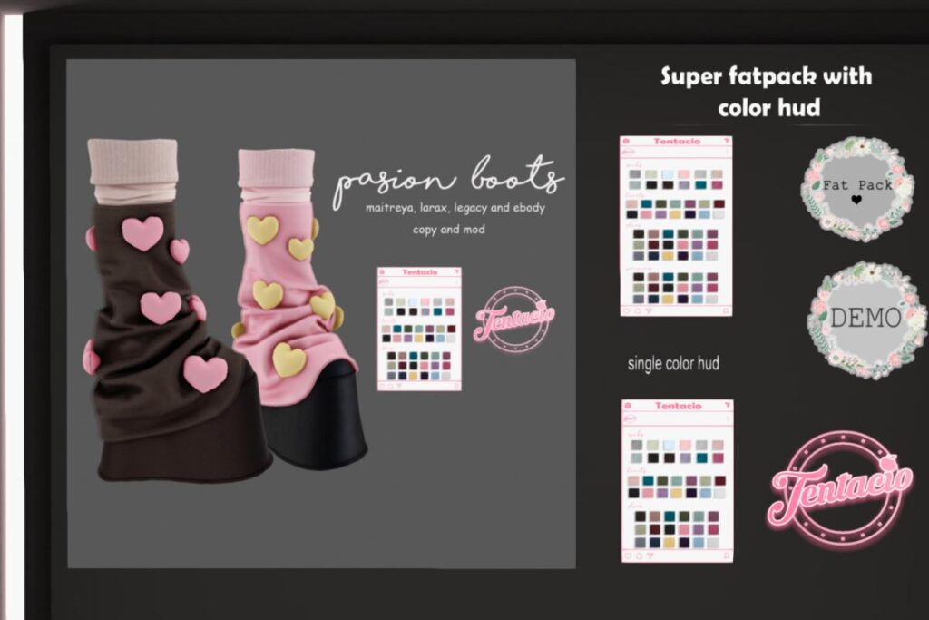 Pasion Boots - Legacy/MaitreyaX/Reborn, L$225 each/L$1299 FP