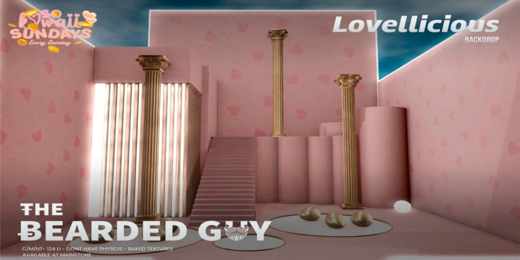 Lovellicious Backdrop	<a href="http://maps.secondlife.com/secondlife/Moonwall/169/121/32" target="_blank">Teleport</a>