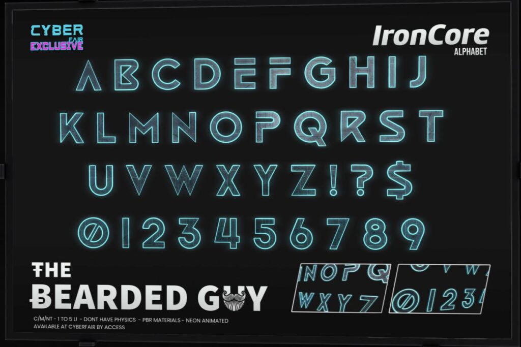 Iron Core Alphabet, L$299