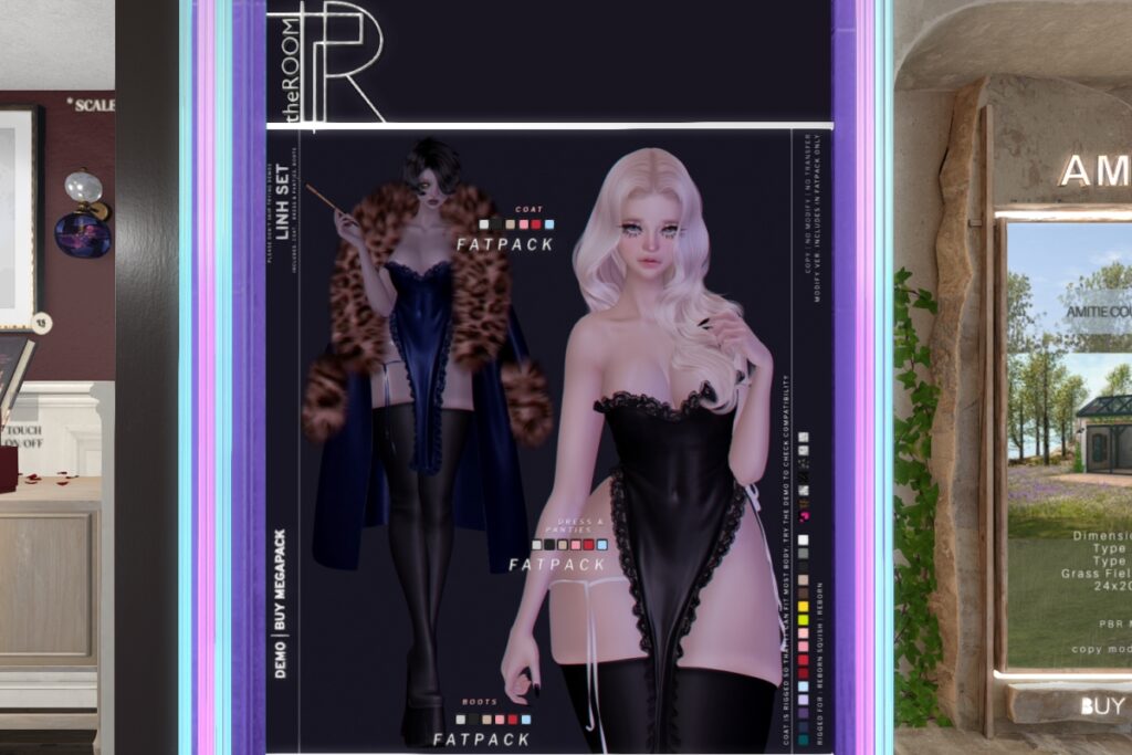 Linh Coat, Dress, Panties, &amp; Boots, L$250 each/L$950-L$1650 each FP/L$3000 MP