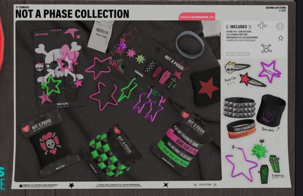 Not A Phase Accessories, L$265-L$299 each FP/L$