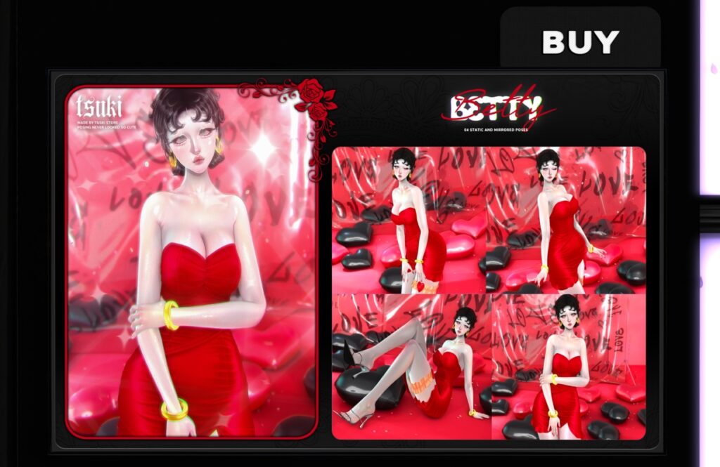 Betty Poses, L$100 each/L$249 FP