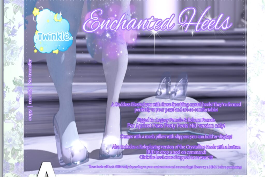 Enchanted Heels - Apricot Mid Paws, L$500