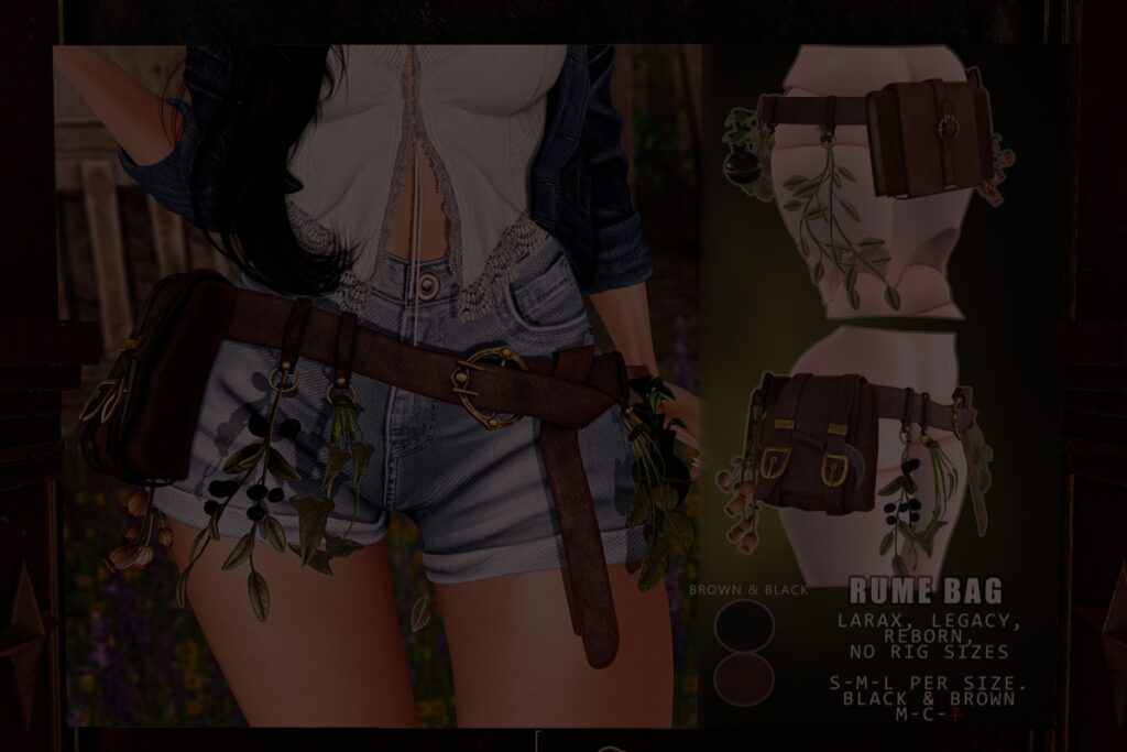 Rume Bag - Legacy/MaitreyaX/Reborn/Unrigged, L$266 each/L$293