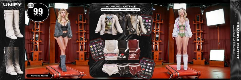 Ramona Outfit - Inithium/Legacy/MaitreyaX/Reborn/Yentements/+mods	<a href="http://maps.secondlife.com/secondlife/Madura/186/103/1006" target="_blank">Teleport</a>