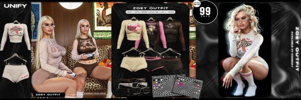 Zoey Outfit - Inithium/Legacy/MaitreyaX/Peach/Reborn/Yentements/+mods	<a href="http://maps.secondlife.com/secondlife/Madura/184/107/1006" target="_blank">Teleport</a>