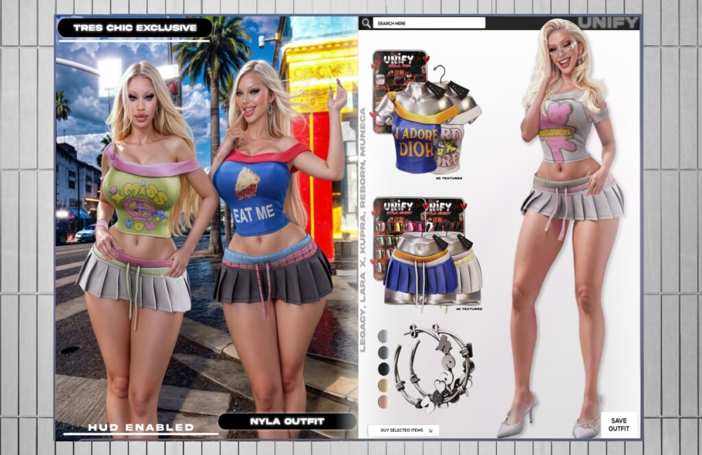 Nyla Outfit - Inithium/Legacy/MaitreyaX/Reborn/Yentement, L$325 each/L$2100 MP