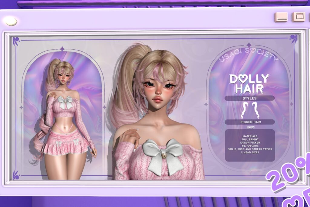 Dolly Hair, L$350 each/L$480 FP