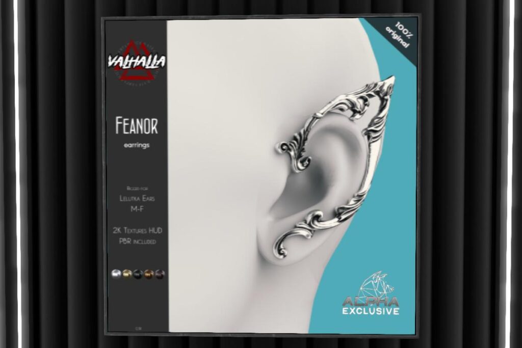 Feanor Earrings - EvoX F+M Ears, L$350