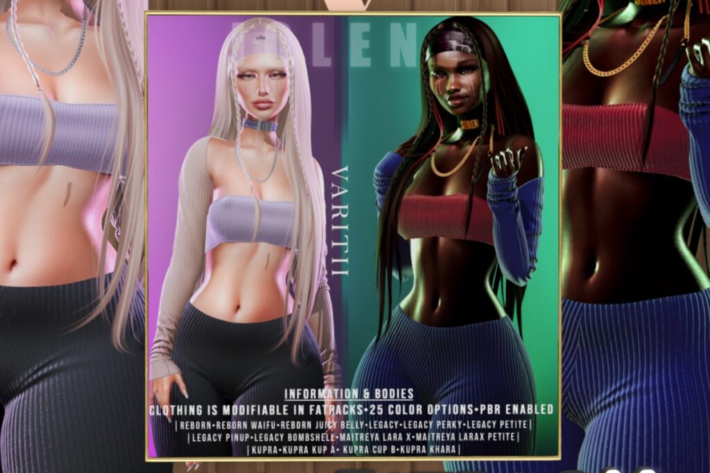 Jolene Top + Jacket + Leggings - Inthium/Legacy/MaitreyaX/Reborn+mods, L$199-L$325 each/L$749-L$$849 each FP