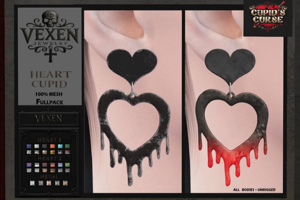 Heart Cupid Earrings, L$259 each/L$399 FP