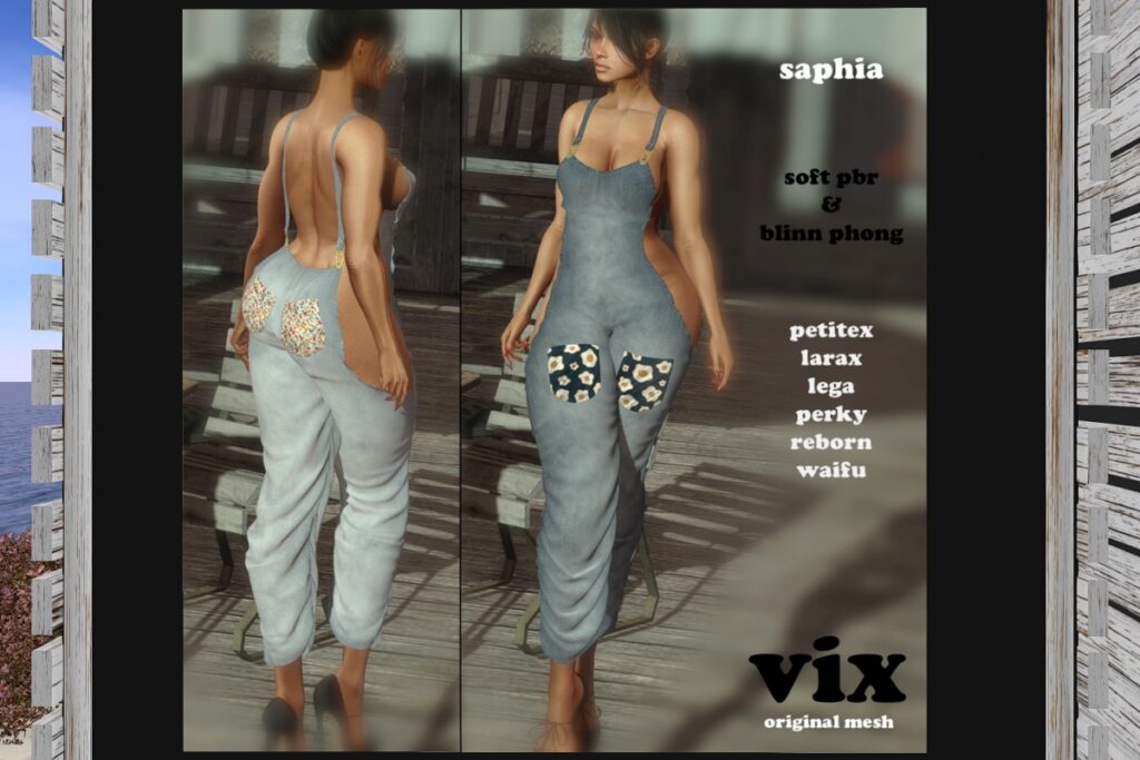 Saphia Overalls - Legacy/MaitreyaX/Reborn/+mods, L$500 each/L$2000 FP