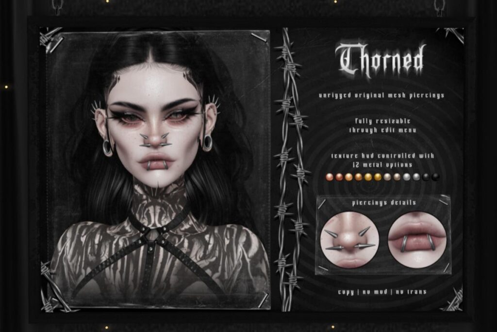 Thorned Piercings, L$399