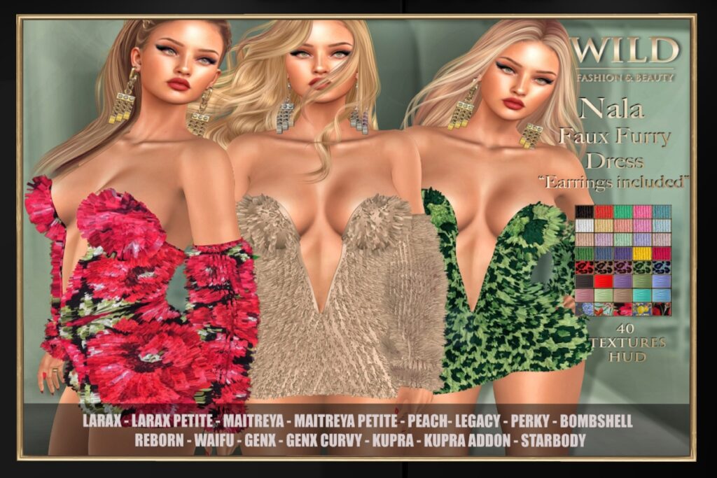 Nala Faux Furry Dress - GenX/Inithium/Legacy/Maitreya/Peach/Reborn/Star/+mods, L$299