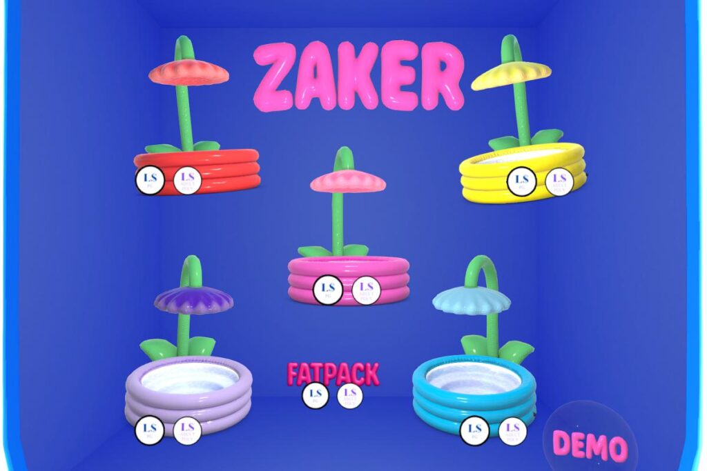 Inflatable Flower Pool, L$299-L$499 each/L$850-L$1450 each FP