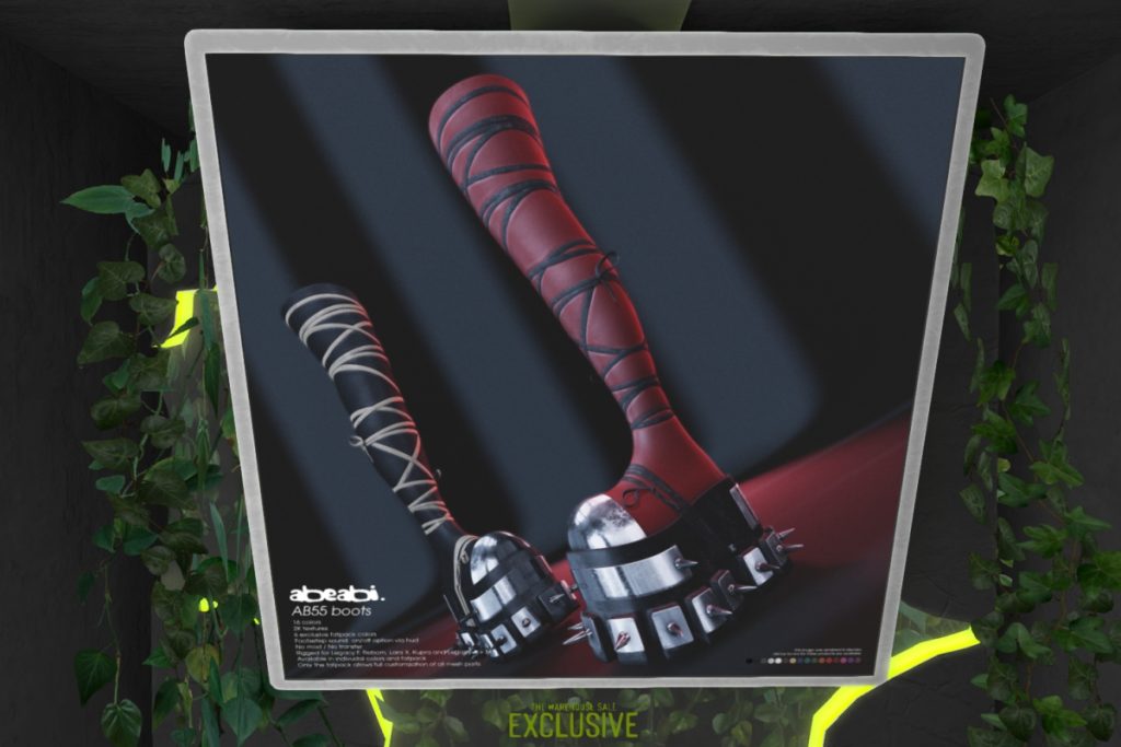 AB55 Boots - Inithium/Legacy F+M/MaitreyaX/Reborn, L$299 each/L$1499 FP