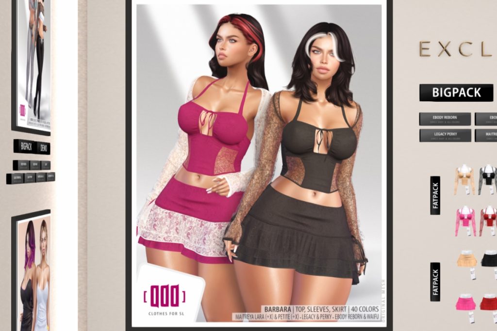 Barbara Set - Inthium/Legacy/MaitreyaX/Reborn+mods, L$290 each/L$790 each FP/L$2100 MP