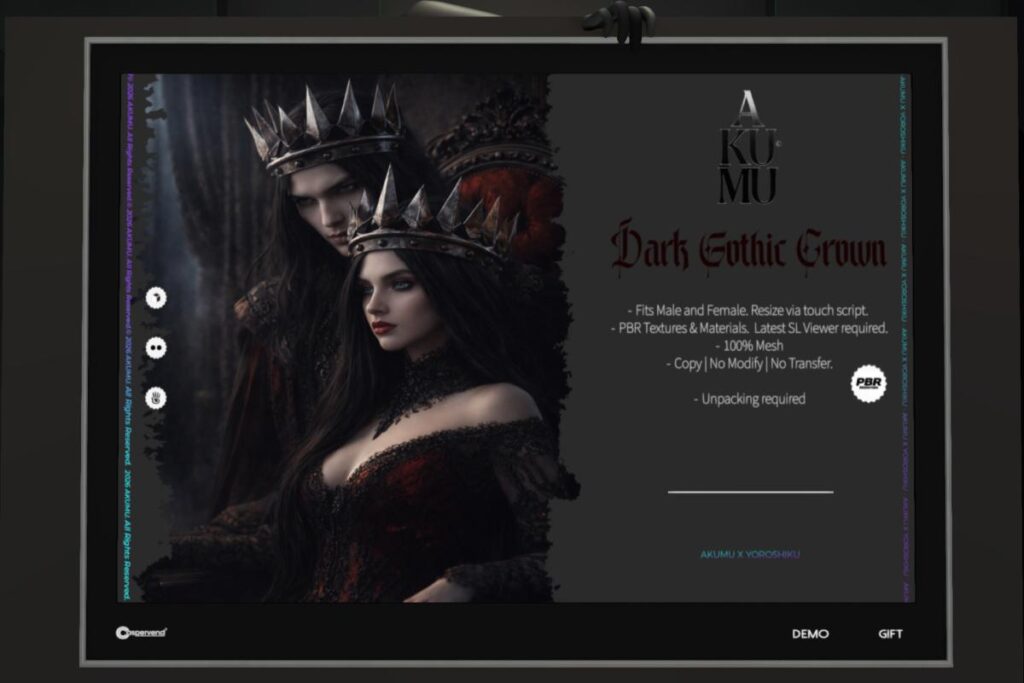 Dark Gothic Crown, L$299