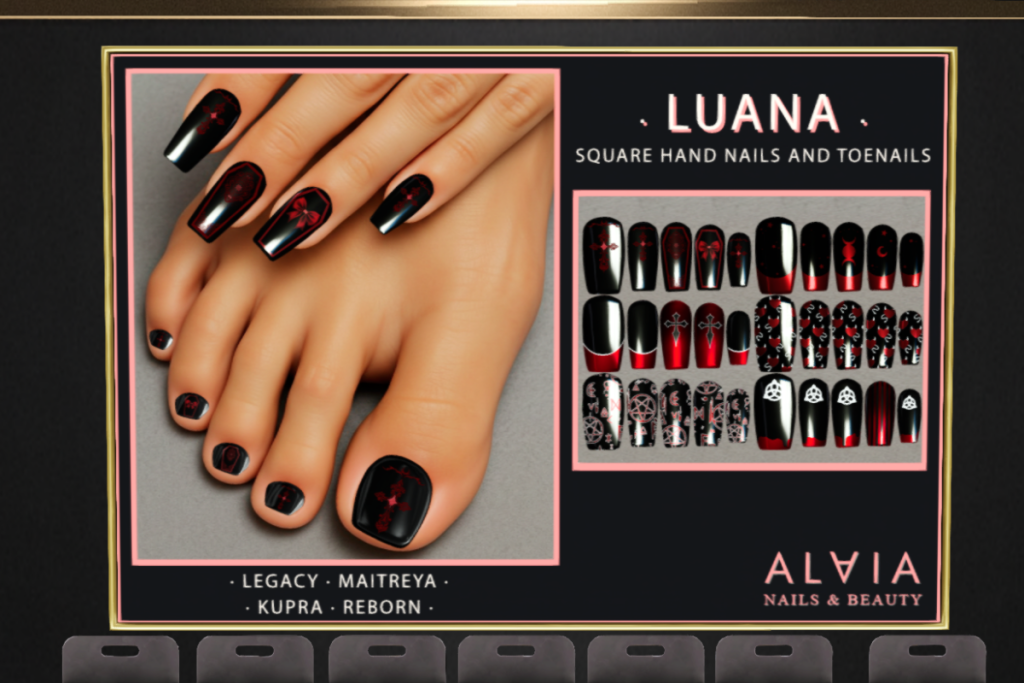 Luana Nail and Pedi Set - Inithium/Legacy/Maitreya/Reborn, L$140 each/L$450 FP