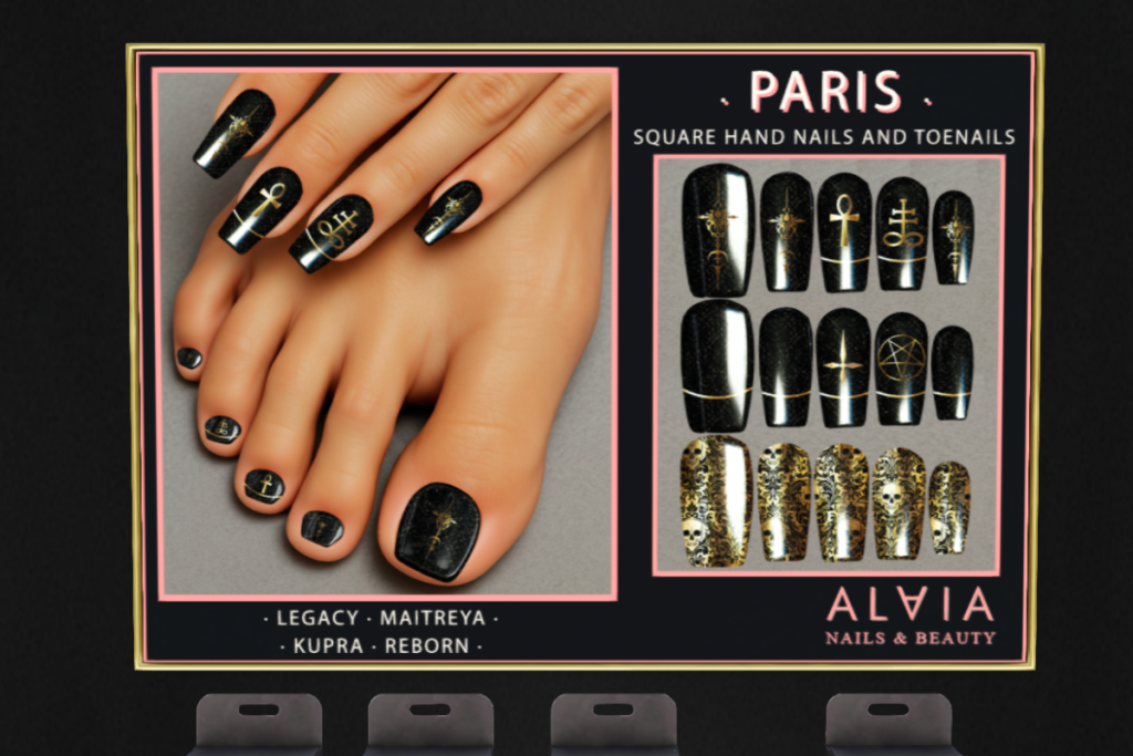 Paris Nail and Pedi Set - Inithium/Legacy/Maitreya/Reborn, L$140 each/L$450 FP