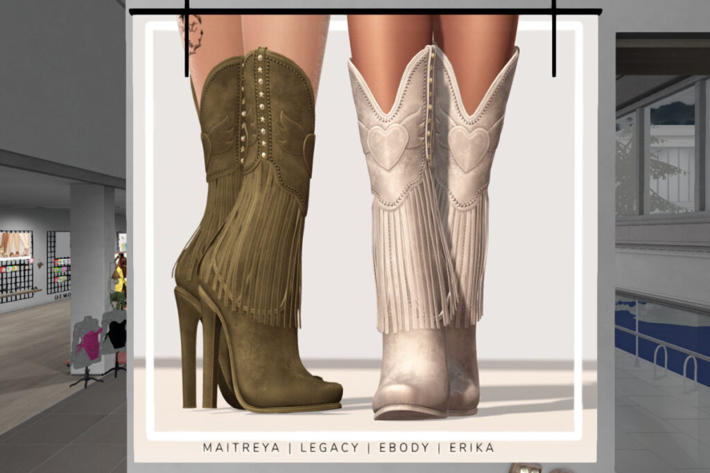 Arizona Cowgirl Boots - Erika/Legacy/Maitreya/Reborn	<a href="http://maps.secondlife.com/secondlife/Aleutia/76/164/2" target="_blank">Teleport</a>