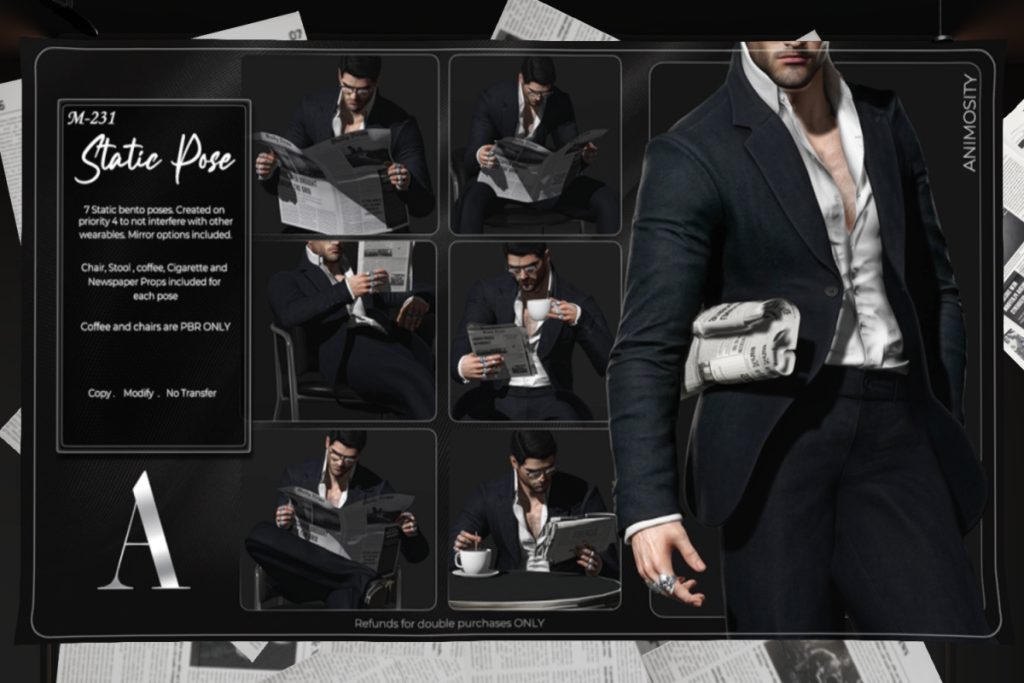 M-231 Pose, L$150 each/L$550 Fatpack