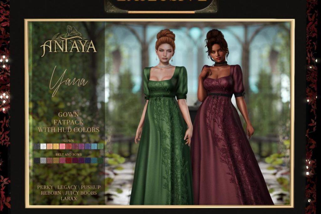 Yana Gown - Legacy/MaitreyaX/Reborn/+mods, L$450 each/L$1200 FP